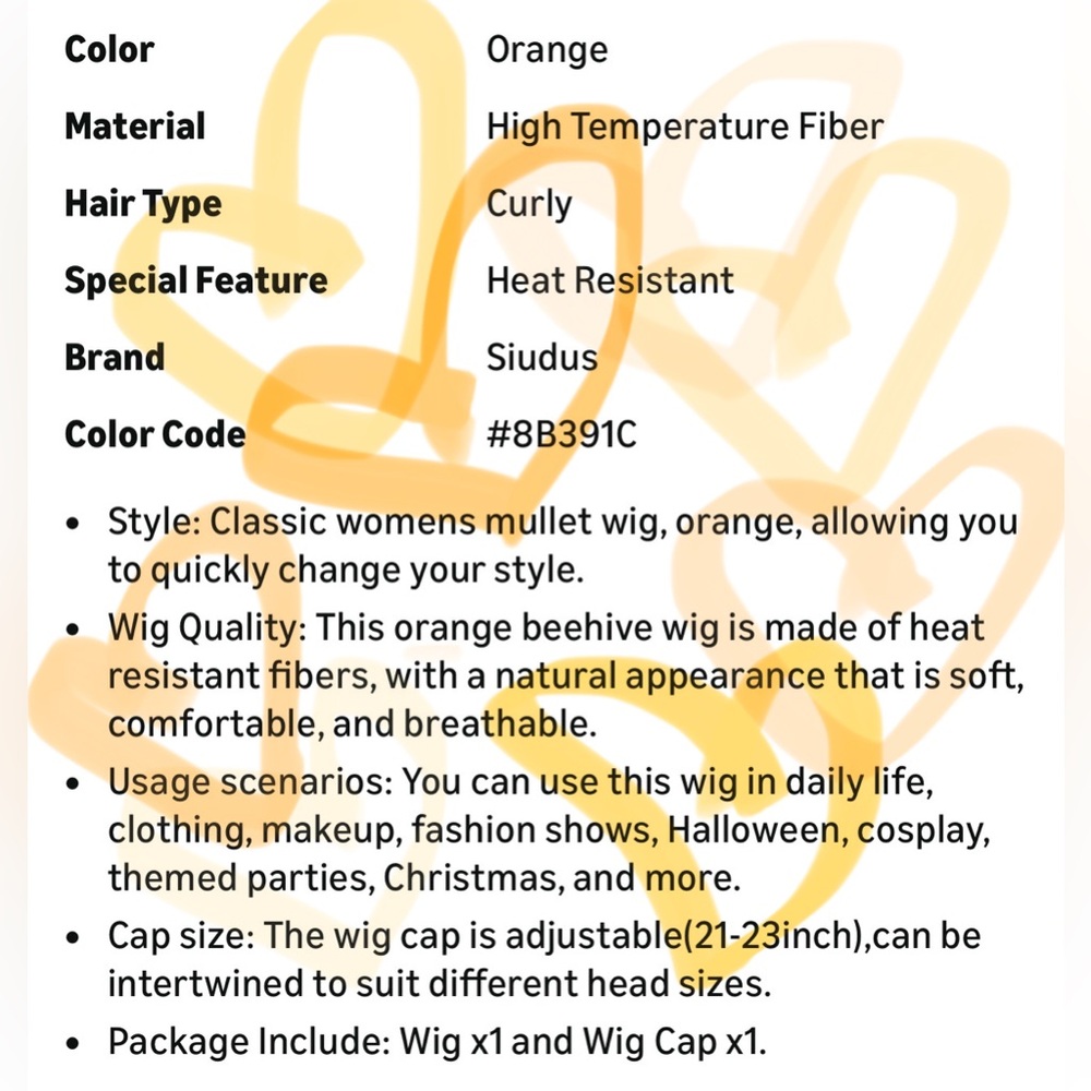 Vibrant Ginger Curly Costume Wig with Styled Volume - Picture 2 of 12